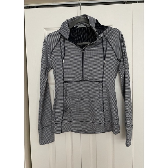 Athleta Tops - Athleta hooded quarter zip striped pullover, XS